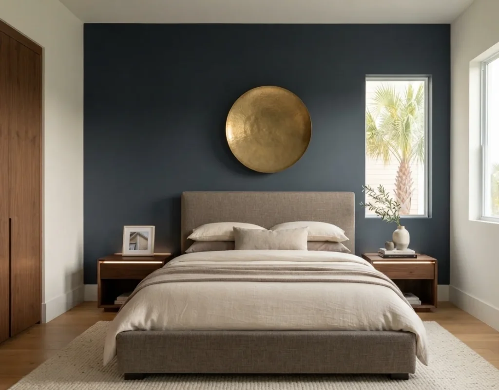 Modern accent wall painted by Paint It Fresh in a Nashville home