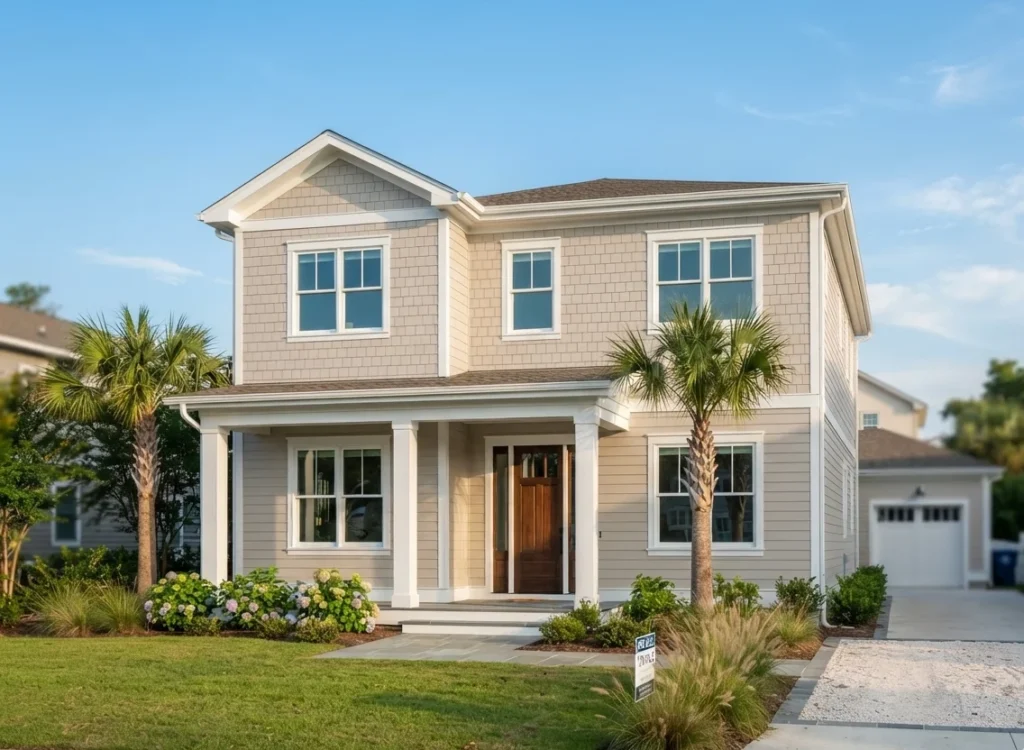 Newly painted coastal home exterior by Paint It Fresh in the Florida Panhandle
